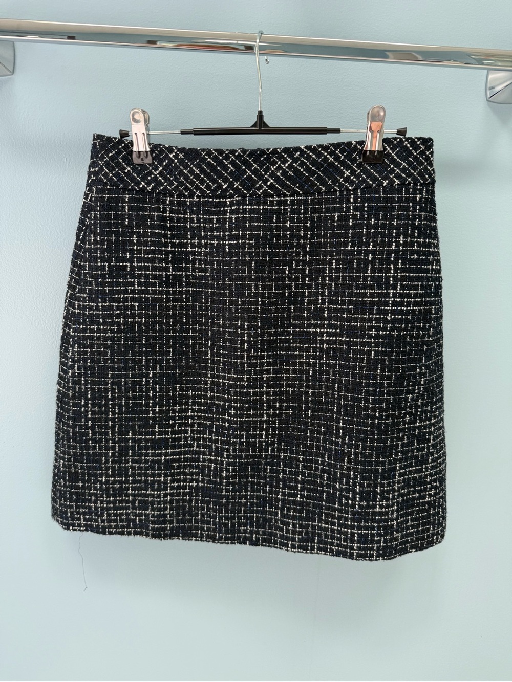 J. Crew Black and White Tweed Mini Skirt